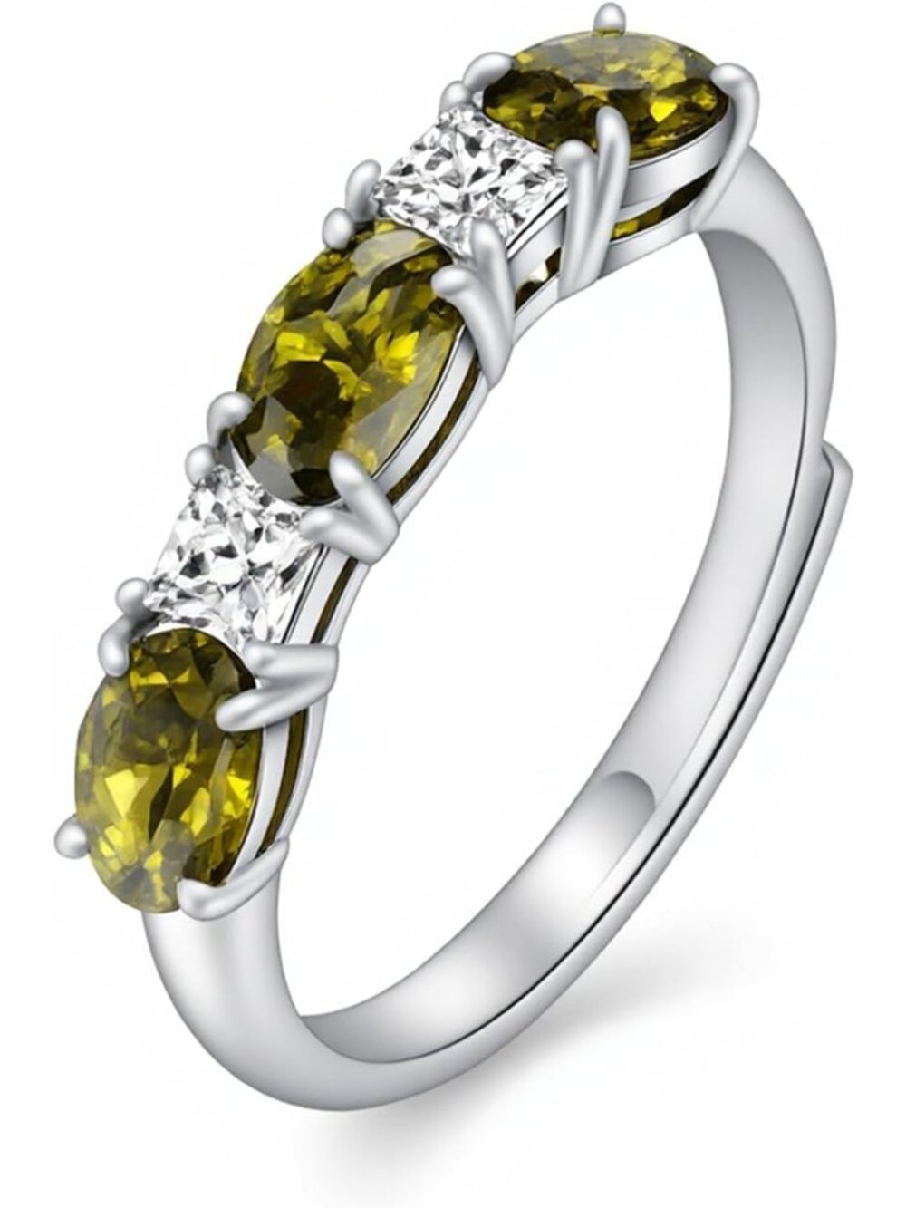 Adjustable 925 Sterling Silver Birthstone Rings for Women - Customizable Jewelry